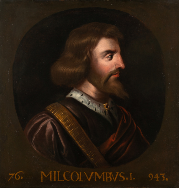Malcolm I, King of Scotland (c. 897-954). Oil on canvas, 79 x 81 cm. by Jacob Jacobsz de Wet II. Great Gallery, Palace of Holyroodhouse, Edinburgh.